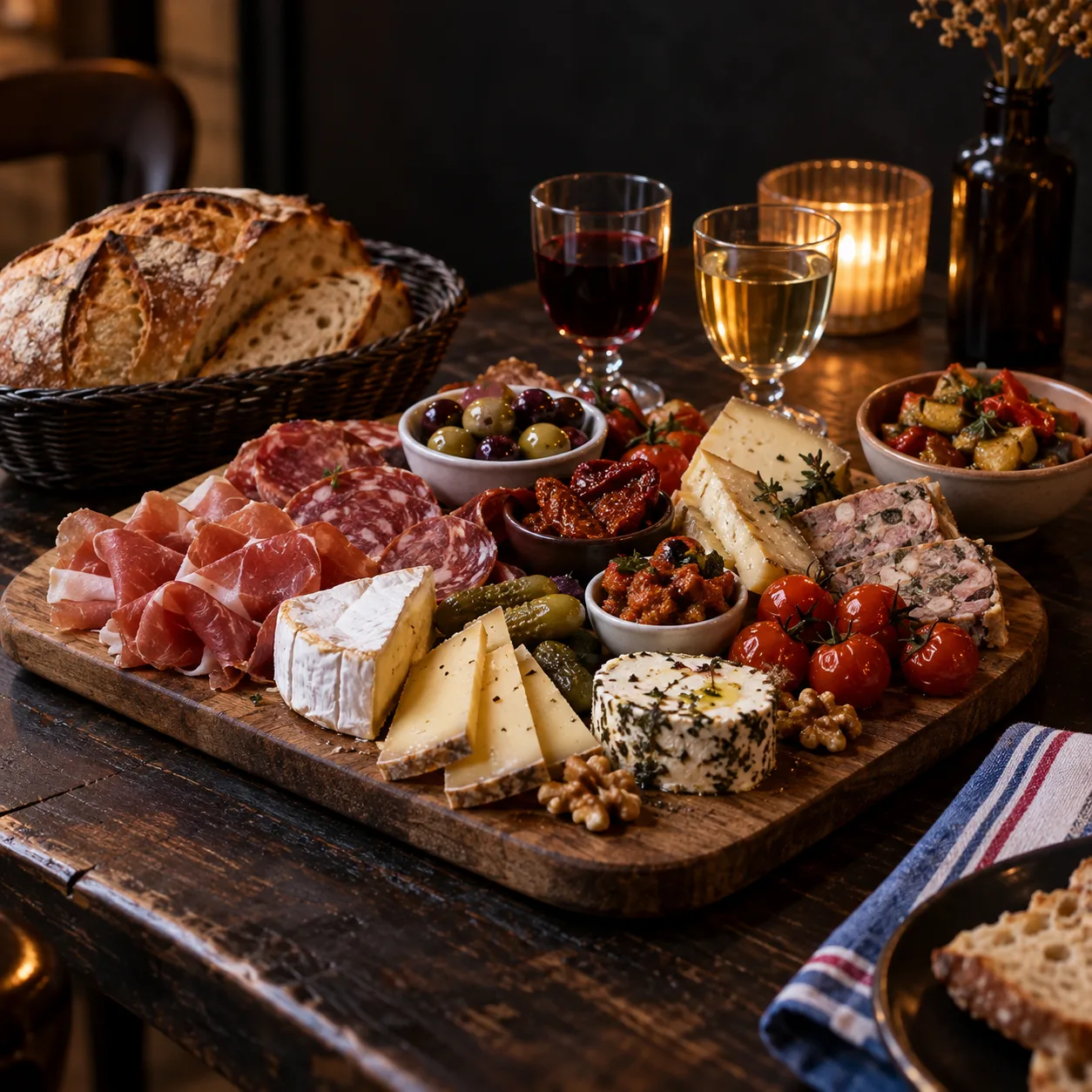 Planche de tapas, charcuteries et fromages